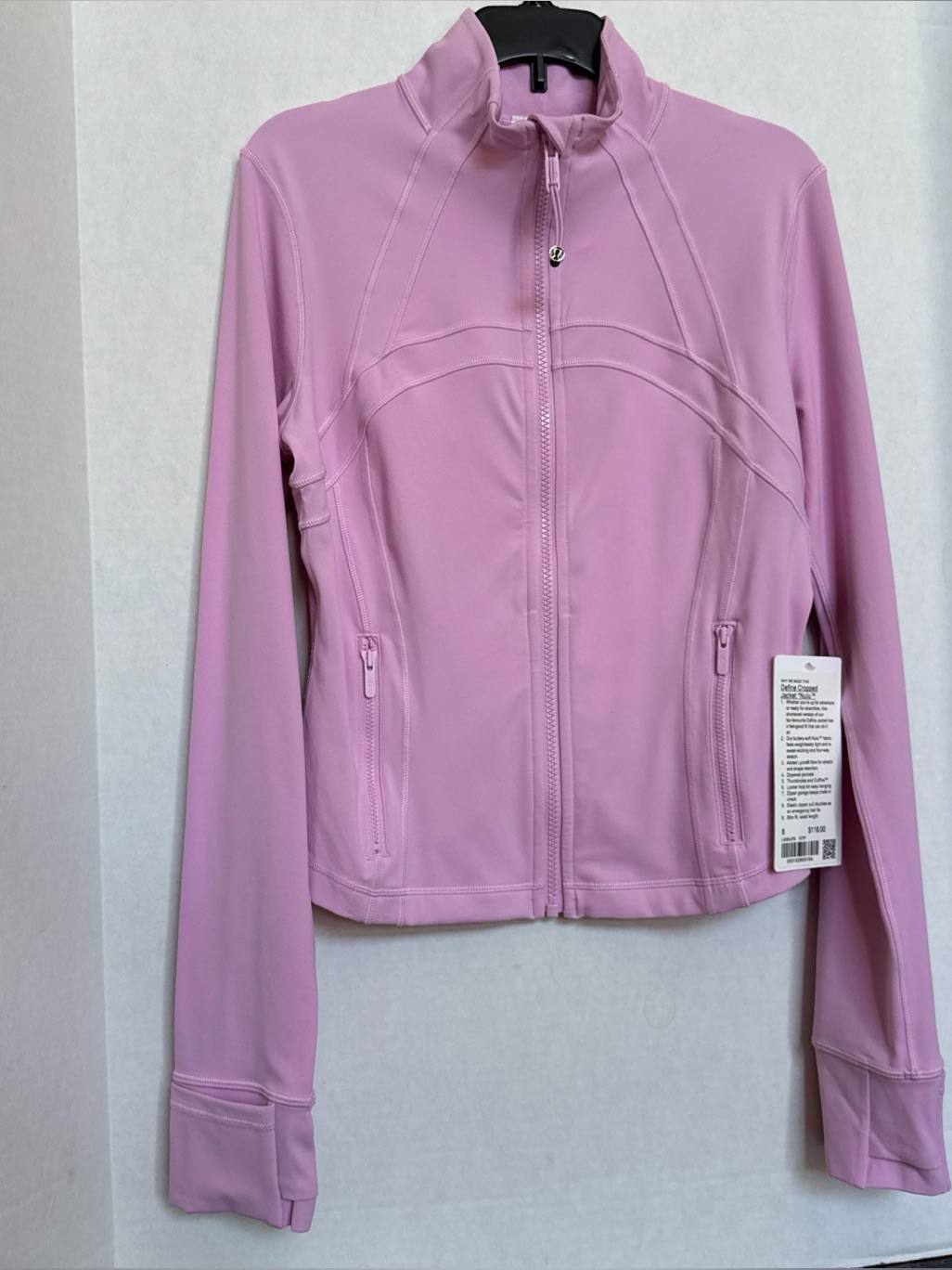 New Lululemon Define Cropped Jacket Nulu Size 8 Vita Pink Vitp Rare Htf